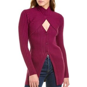 Ronny Kobo Garner Knit Top in Magenta - Size Small